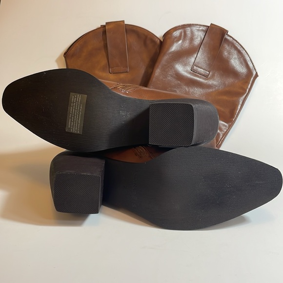Torgeis vegan leather brown pull up boots size 7 - Picture 3 of 6